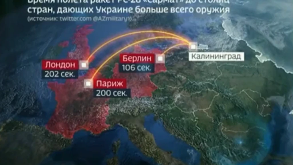 На руска телевизија: Нуклеарна ракета за секунди ги „уништи“ Берлин, Париз и Лондон (ВИДЕО)