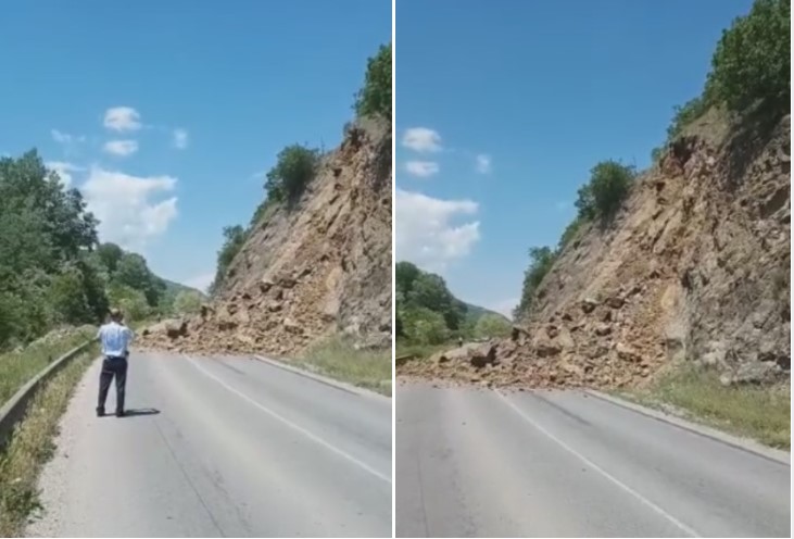 Голем одрон во близина на „Блаце“ – сообраќајот во прекин