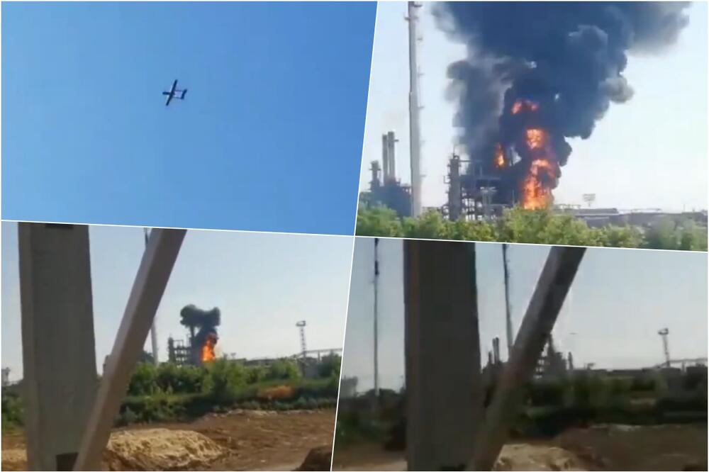 ВИДЕО: Дрон Камимаза се урна во рафинерија за нафта во Русија
