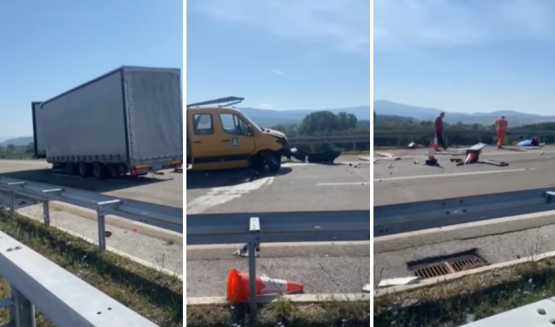 ВИДЕО: Шлепер налетал на работици на пат – страшна глетка кај Врање