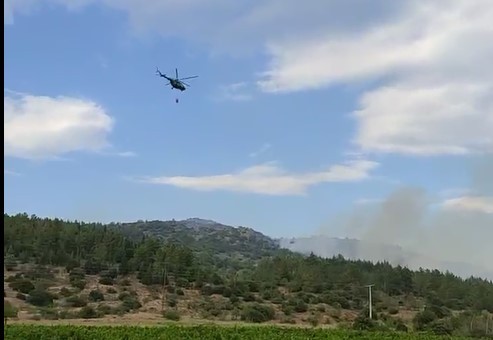 Пожар кај село Фурка меѓу Дојран и Богданци – активиран и хеликоптер