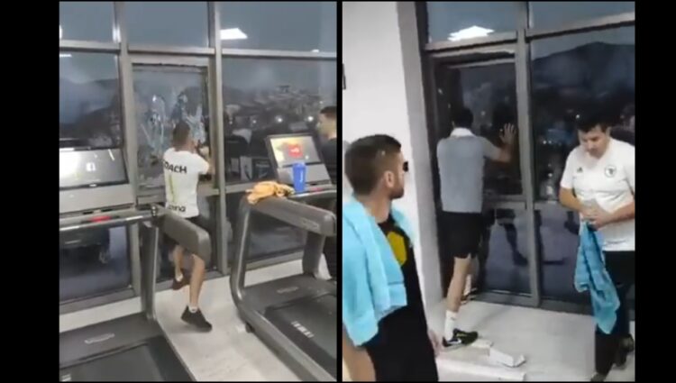 ВИДЕО: Гори спортскиот центар „Арена“ во Мостар, луѓето во паника кршат стакла за да излезат