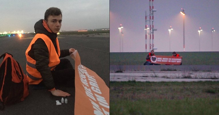 Климатските активисти се залепија на писта на аеродромот во Берлин