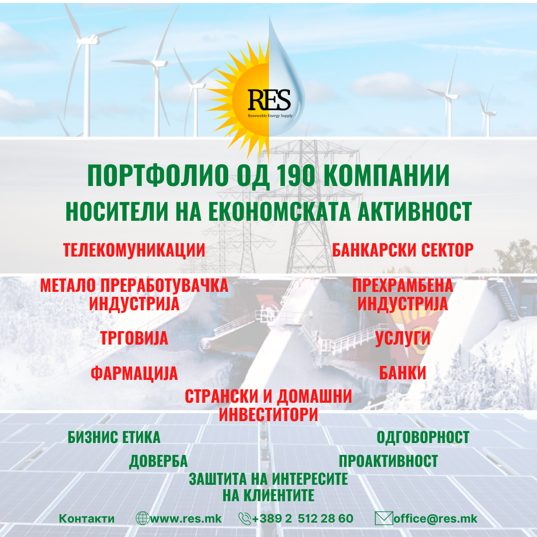 РЕС е најсигурната компанија за снабдување со електрична енергија на стопанството