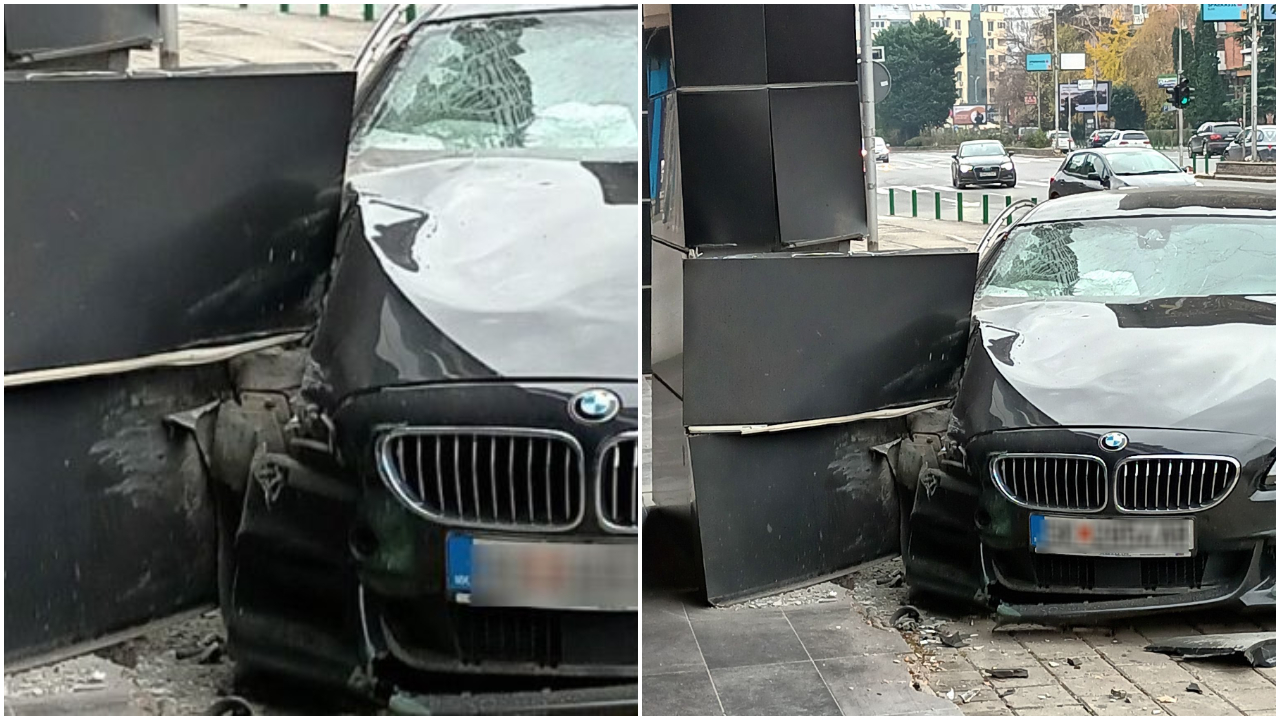 ФОТО: БМВ излета од булевар кај Соборна во Скопје, тешка сообраќајна несреќа попладнево!