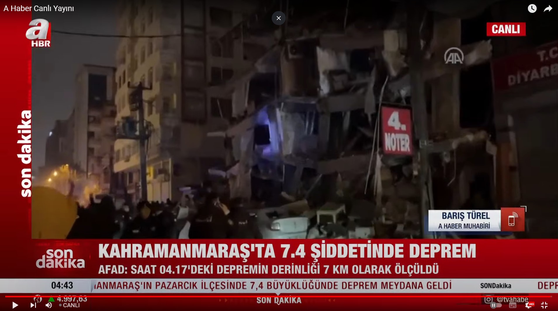 Први снимки од силниот земјотрес во Турција: 7,4 степени, жителите ги напуштија домовите – надвор минусни температури