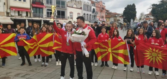 Охрид ја пречека Христијана Парулеска – европската шампионка во традиционално таеквондо