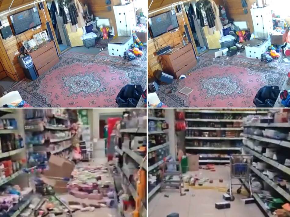 Застрашувачко видео од земјотресот во Русија: Маркети и куќи се тресат, се се руши, работи паѓаат од полици!