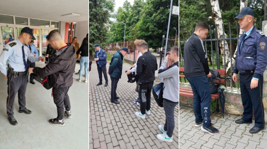 Полицијата во акција: Се тресеа ранци на ученици, се пишуваа санкции за автобуси