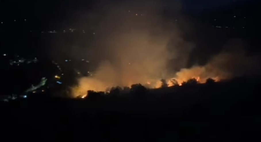 Голем пожар кај Подгорица, пожарникарите на терен