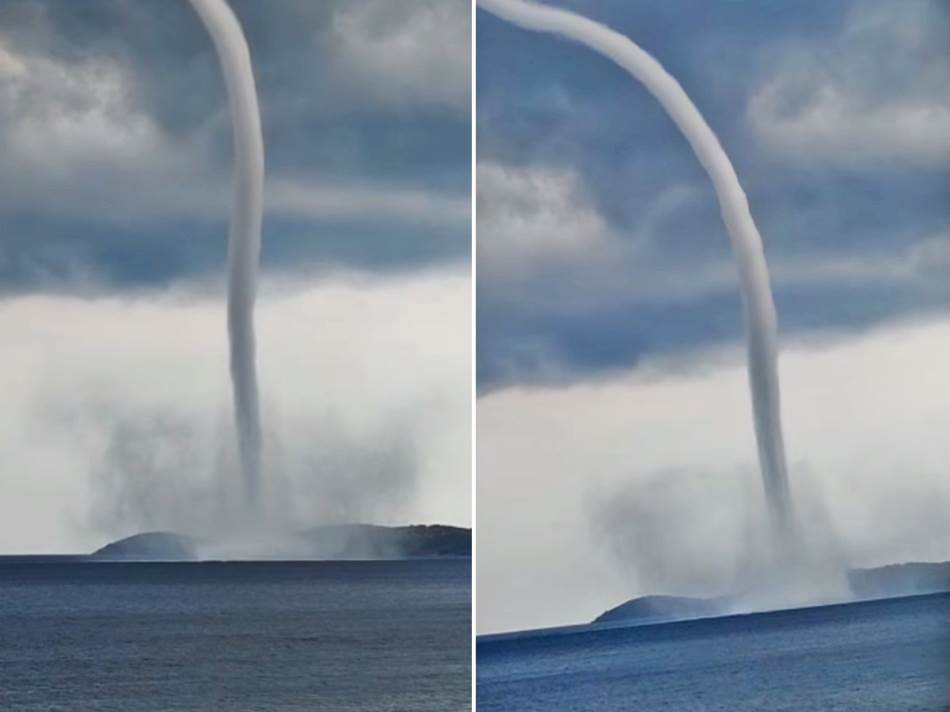 Фотографии од Јадранот од кои застанува здивот: Погледнете како беснее водното торнадо кај Дубровник – беше блиску до градот!