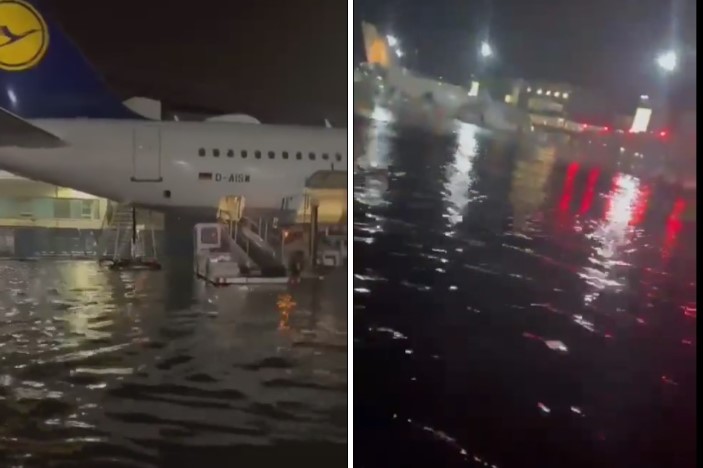 ВИДЕО: Аеродромот во Франкфурт плива под вода, откажани се десетици летови