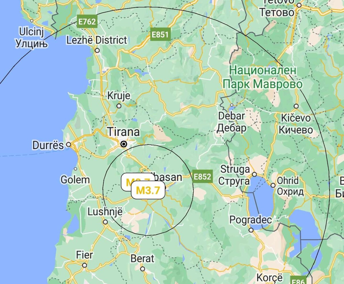 Земјотрес ја потресе Албанија, се почувствувал и во Македонија