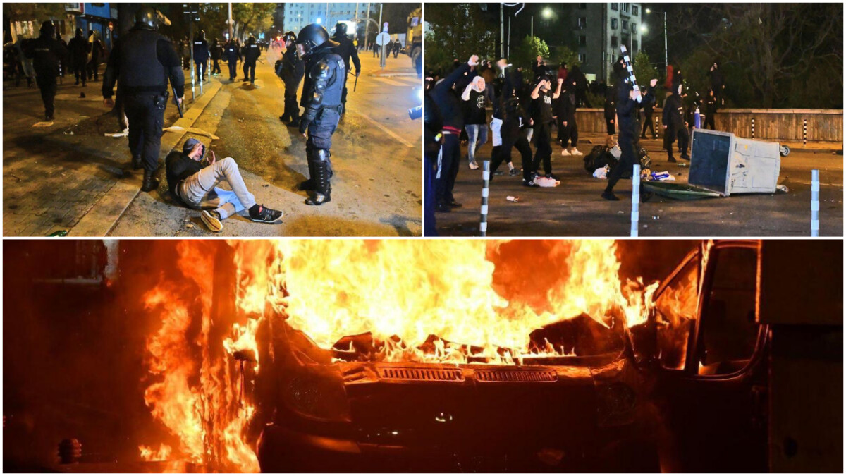 ВИДЕО Хаос во Софија, протест против бугарската фудбалска репрезентација – бомби, камења, шишиња…