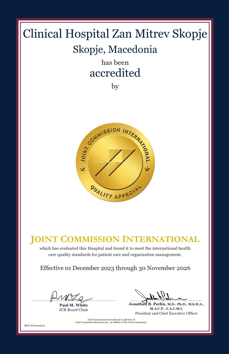 Joint Commission International: Граѓаните на Македонија треба да бидат горди на Клиника Жан Митрев