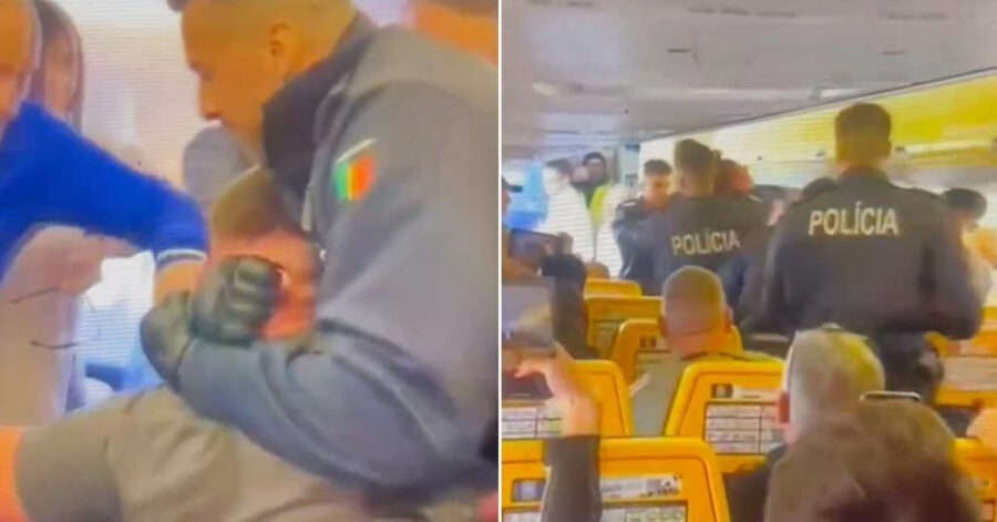 ВИДЕО Жестока тепачка изби во авион на Рајанер, пилотот се налути и го пренасочи летот: Сите се уапсени!
