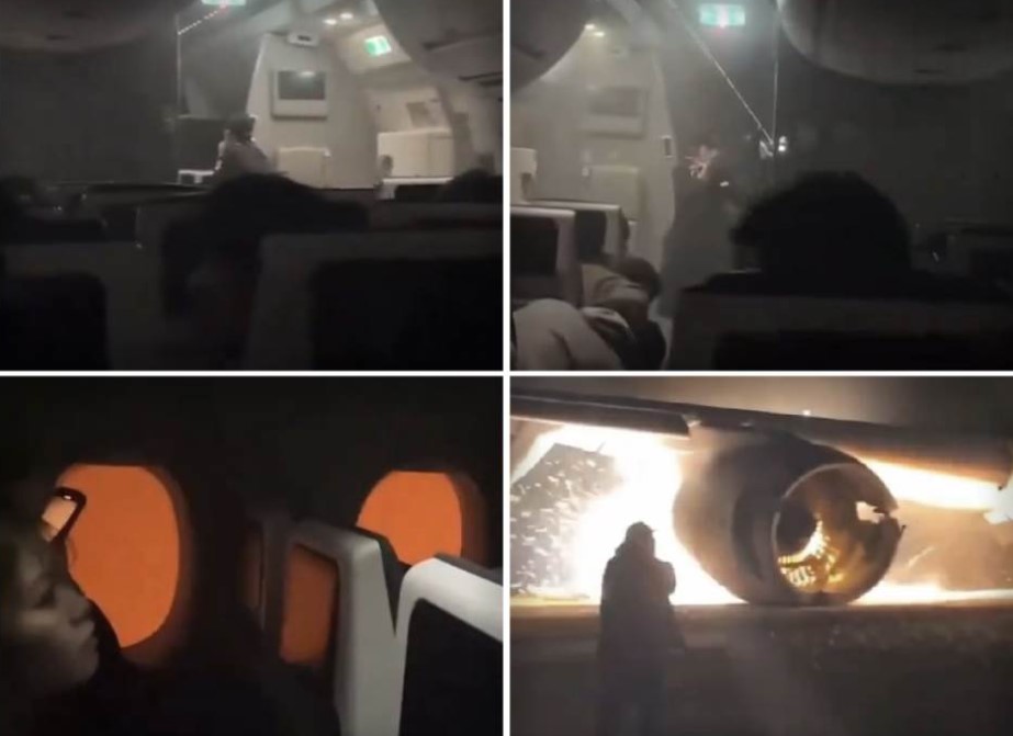 ВИДЕО: Чад во кабината, авионот гори а патниците седат! Неверојатна снимка, погледнете каква реакција имаа посадата и патниците!