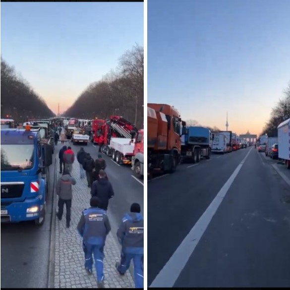 ВИДЕО: Голем протест во Германија – еве колку трактори има на улиците