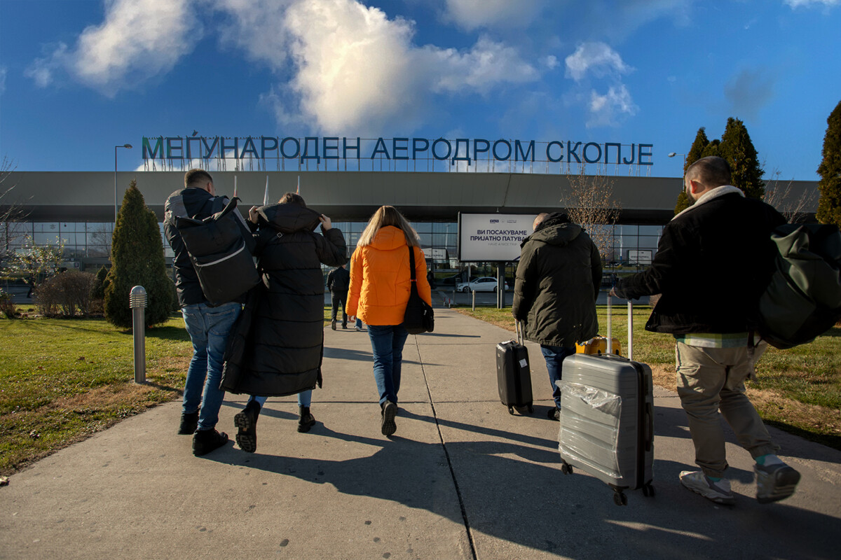 Србин скршил стакло на аеродромот во Скопје, полицијата го уапси