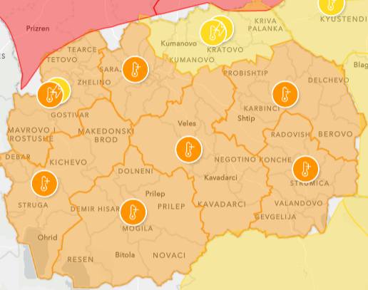 ПОРТОКАЛОВ АЛАРМ ЗА ЖЕШТИНА НИЗ МАКЕДОНИЈА: Попладне се очекува невреме во овие делови од Македонија
