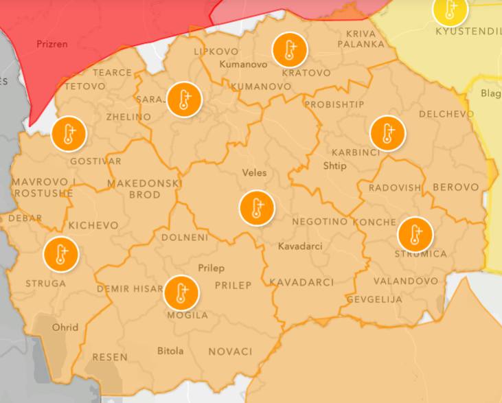ПЕКОЛ ТОПЛО: Не излегувајте доколку немате потреба, Македонија е во портокалова фаза!