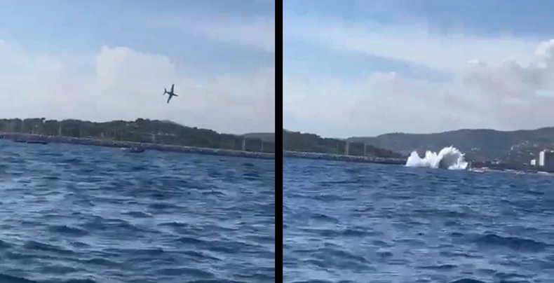 ВИДЕО Авион се урна во море за време на аеромитинг, пилотот не успеа да се катапултира!