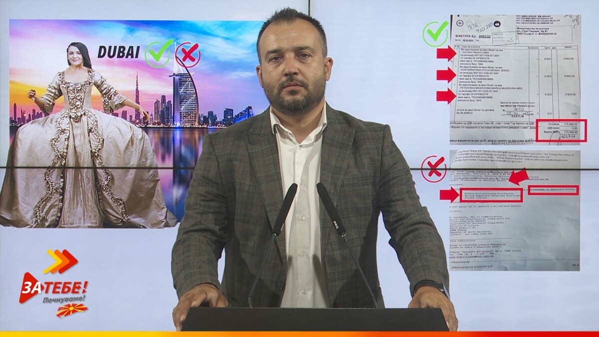 Лефков: Бисера Антоанета купувала карти за Дубаи од 3000 евра како за службено патување, а потоа не одела
