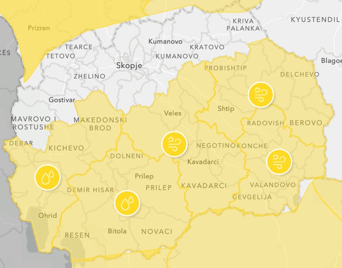 Утре врнежливо низ Македонија, а на овие места ќе падне и снег