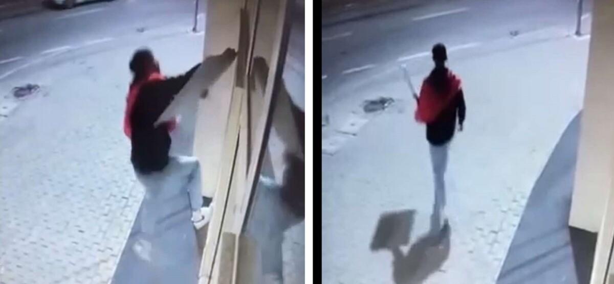 Момче завиткано со албанско знаме насилно ја откорна таблата со грбот на Србија во конзулатот во Куманово