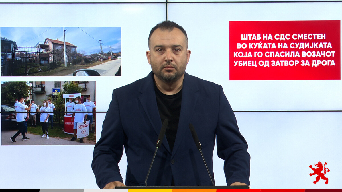 Лефков: Штаб на СДС сместен во куќата на судијката која го спасила возачот убиец од затвор за дрога