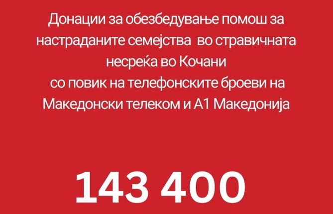 Црвен крст отвори број за обезбедување помош на настраданите семејства во Кочани!