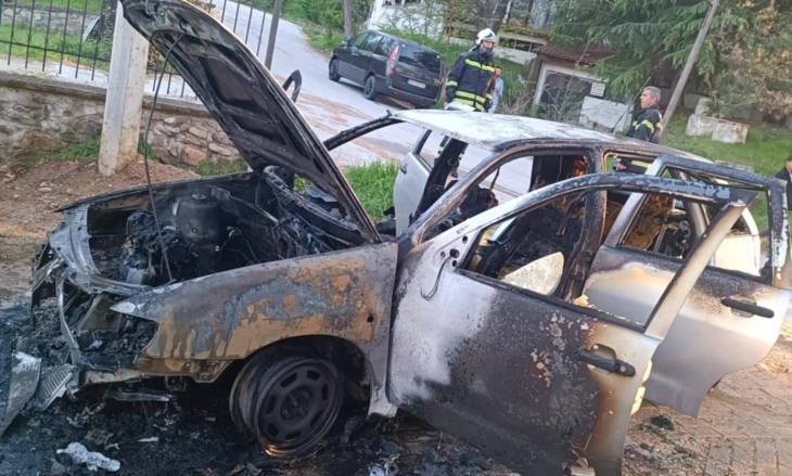 ФОТО Целосно изгоре автомобил во струмичко Банско