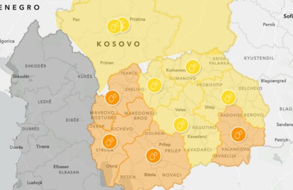 Метео аларм за Македонија: Во текот на ноќта и утре пообилни врнежи од дожд
