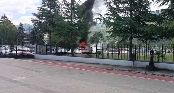 ВИДЕО Пожар на глисер во Студенчишкиот канал во Охрид