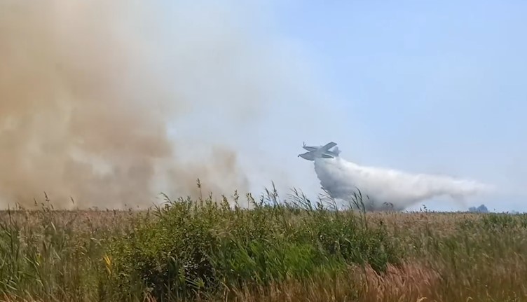 Со авиони се гаснe пожарот во Преспа – состојбата сè уште критична