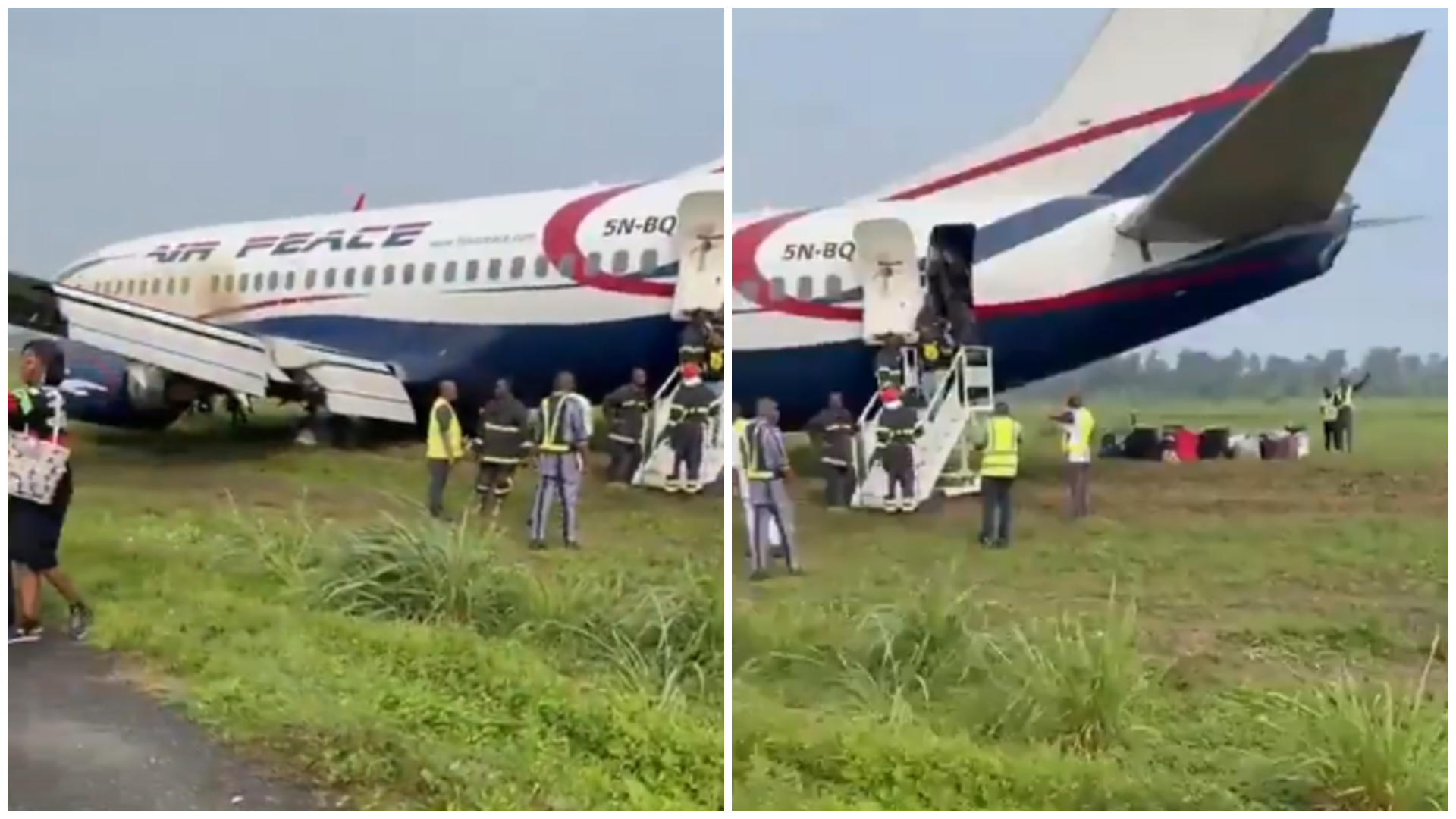 ВИДЕО Авион излета од пистата при слетување во Нигерија