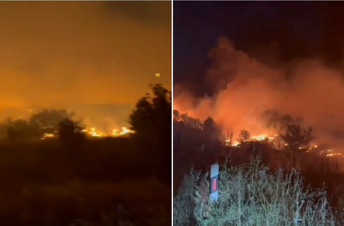 ВИДЕО Нов пожар вечерва кај Смилковско езеро, сообраќајот во прекин
