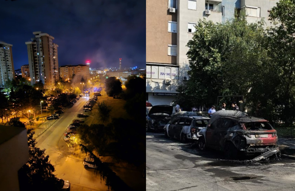 ФОТО Три возила изгорени на паркинг во Аеродром