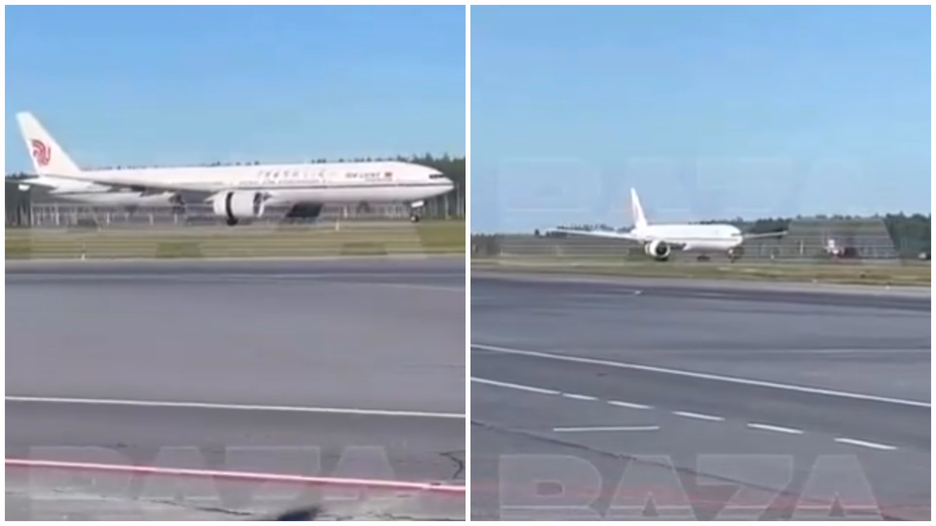 ВИДЕО Авион со над 300 патници итно слета во Сибир поради дефект на моторот