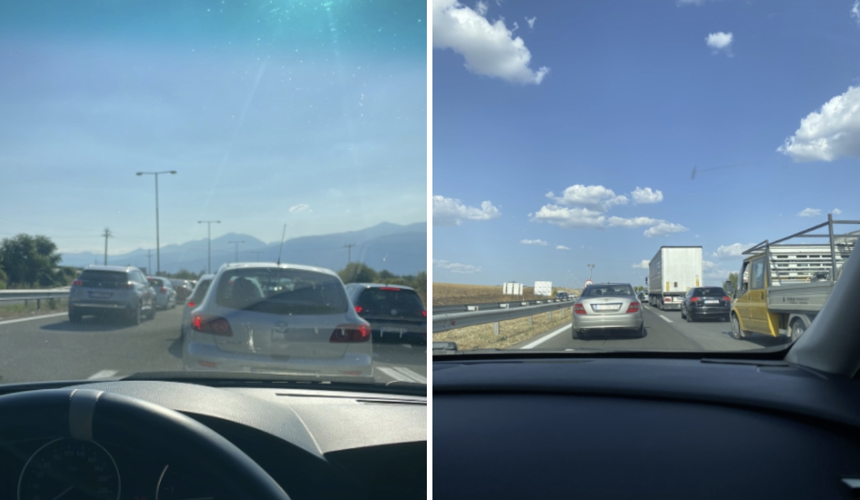 Километарски колони, се преврте комбе на автопатот Скопје – Тетово