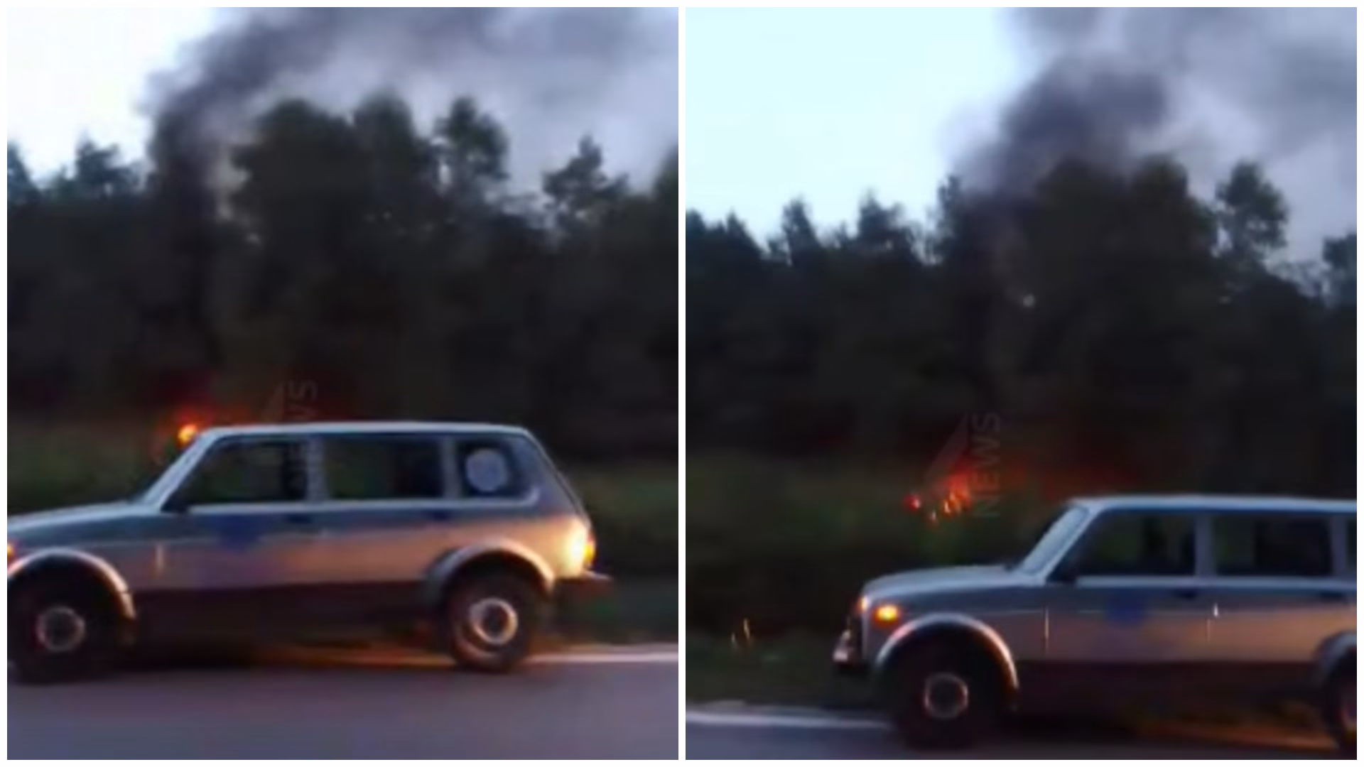 ВИДЕО Автомобил излета и се запали кај Демир Хисар