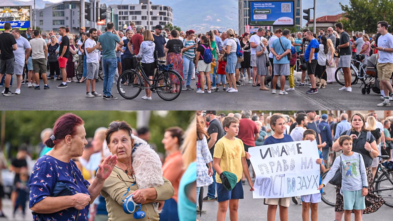 ФОТО „НЕ МОЖЕМЕ ДА ДИШЕМЕ!“ – Револтирани граѓани со блокада бараат итно решение за Вардариште