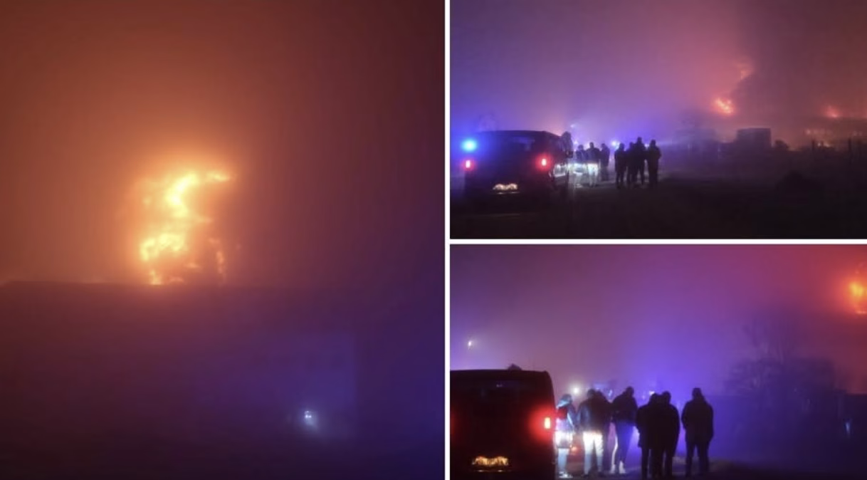 Голем пожар во Хрватска: Го гасат повеќе од 60 пожарникари, се слушаат експлозии