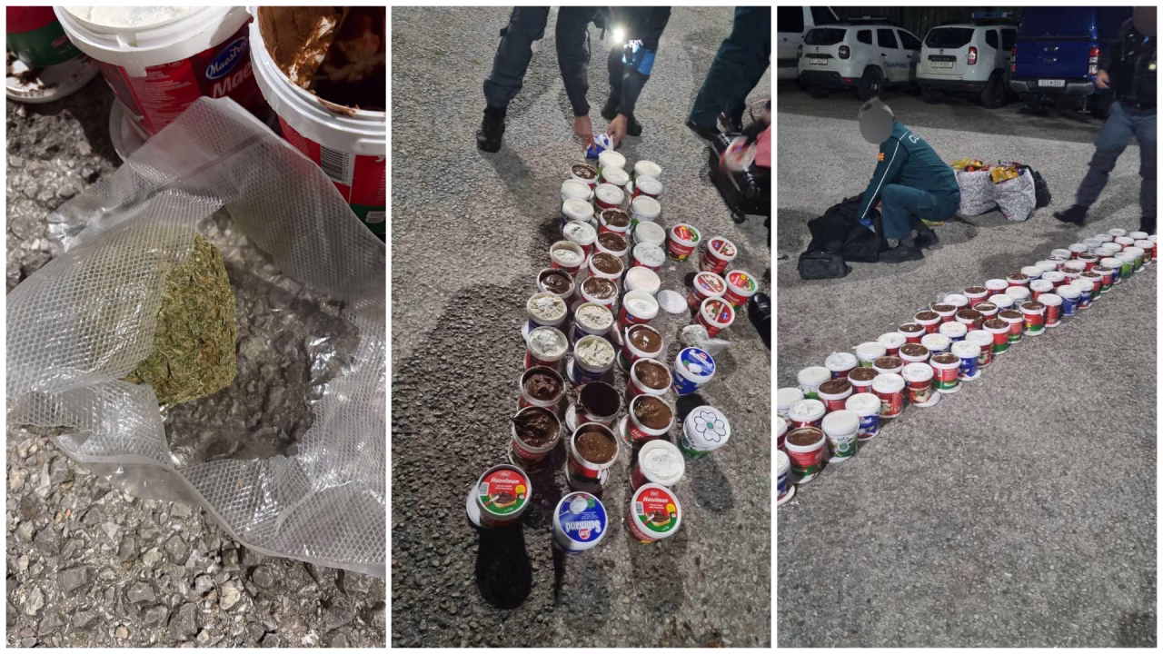 ФОТО Полициска акција на граница: Запленети 66 пакувања марихуана во Стар Дојран