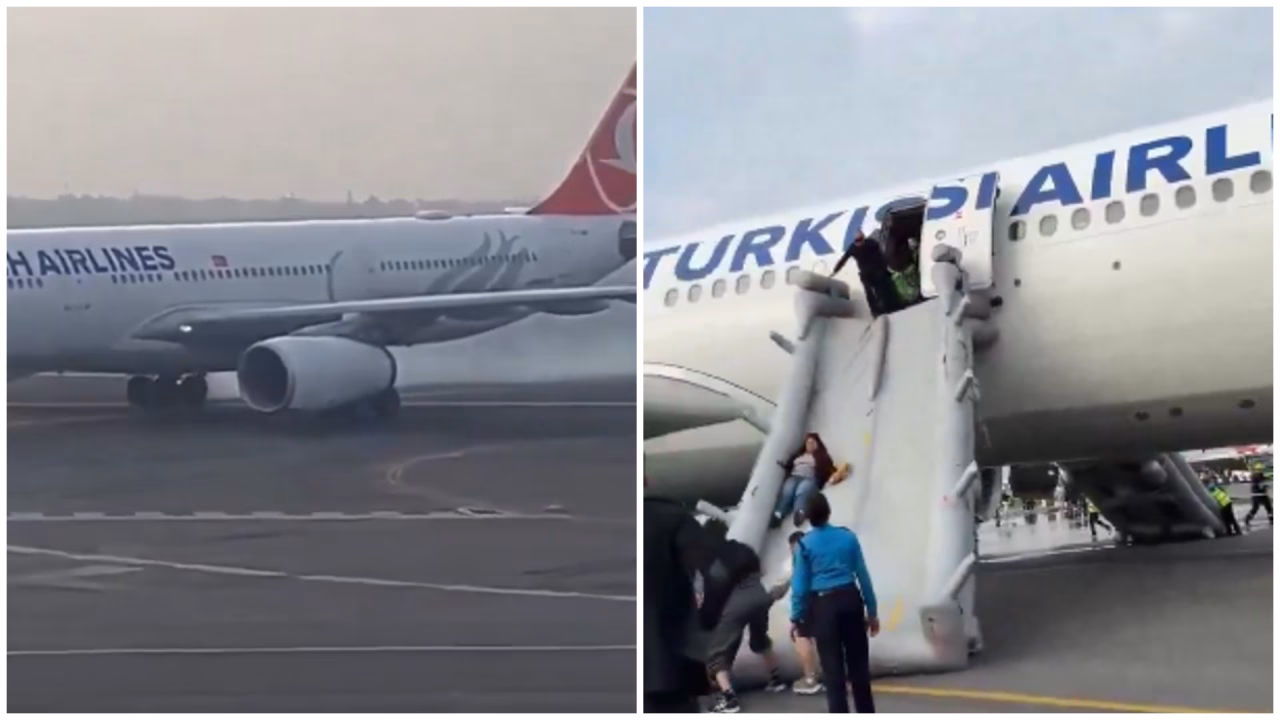 ВИДЕО Драма на аеродромот во Катманду: Евакуиран авион на Turkish Airlines по пожар при слетување