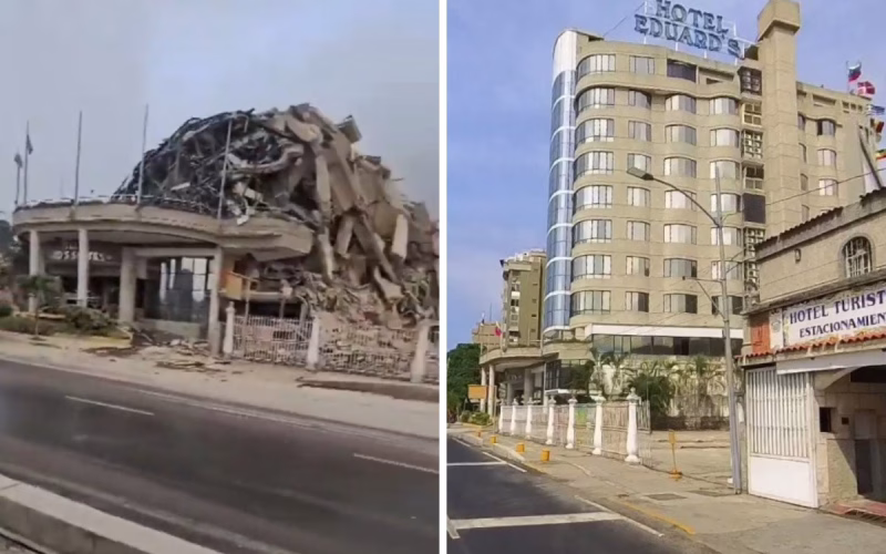 ВИДЕО Земјотресите урнаа хотел во Венецуела, остана само влезот