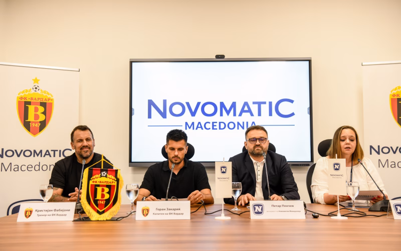 Шампионите продолжуваат заедно: Новоматик Македонија и во следната фудбалска сезона останува генерален спонзор на ФК Вардар