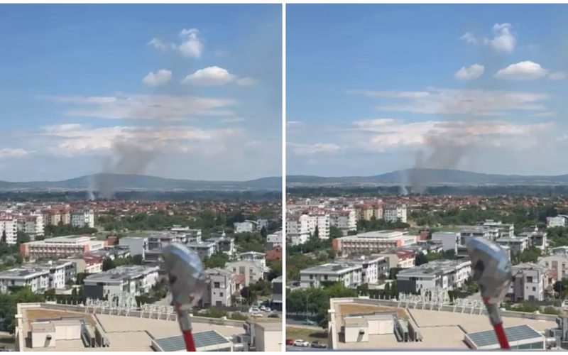 ВИДЕО Пожар на дива депонија во Долно Лисиче, пожарникарите на терен