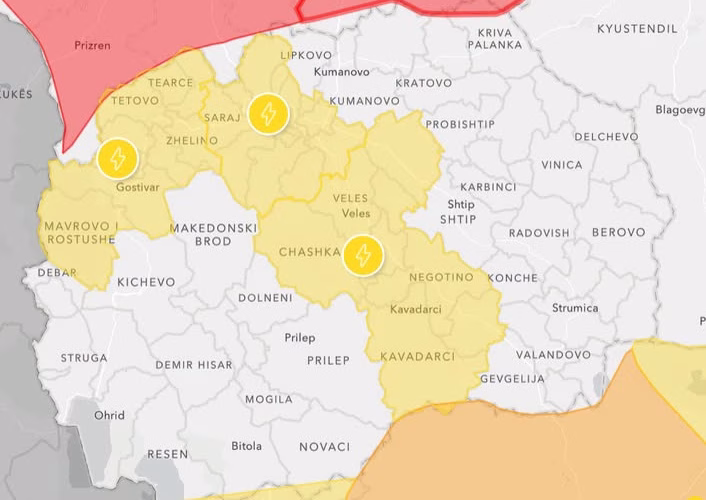 Метео аларм за Македонија: Попладнево доаѓа невреме