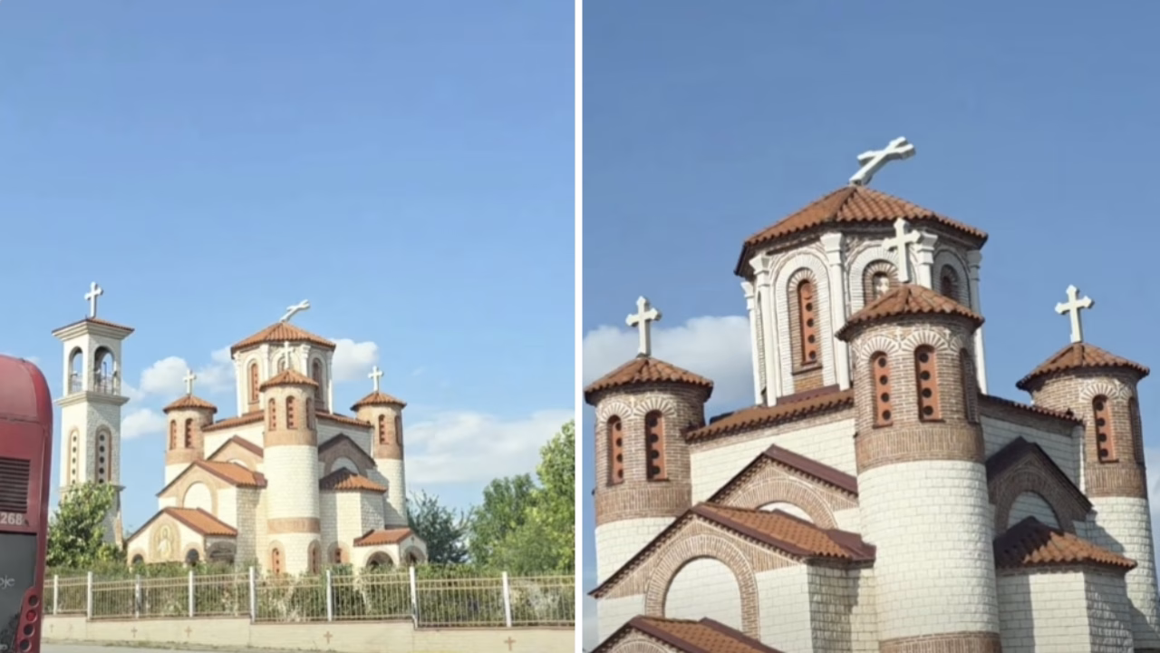 ВИДЕО Навален крстот на црквата „Св. Јован Крстител“ во Скопје по силните ветрови